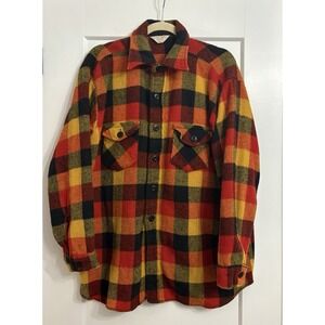 Vintage 60s Frostproof Men's 16.5 Wool Blend Plaid Flannel‎ Shirt Jacket